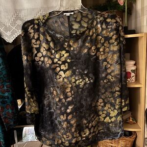 Westbound Black and Gold Sheer Blouse